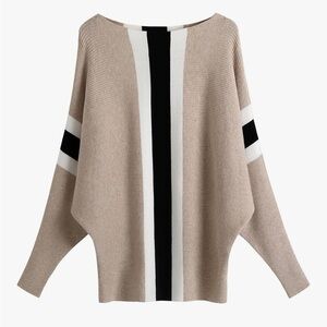 Amazon Influencer Beige and Black Women's Sweater